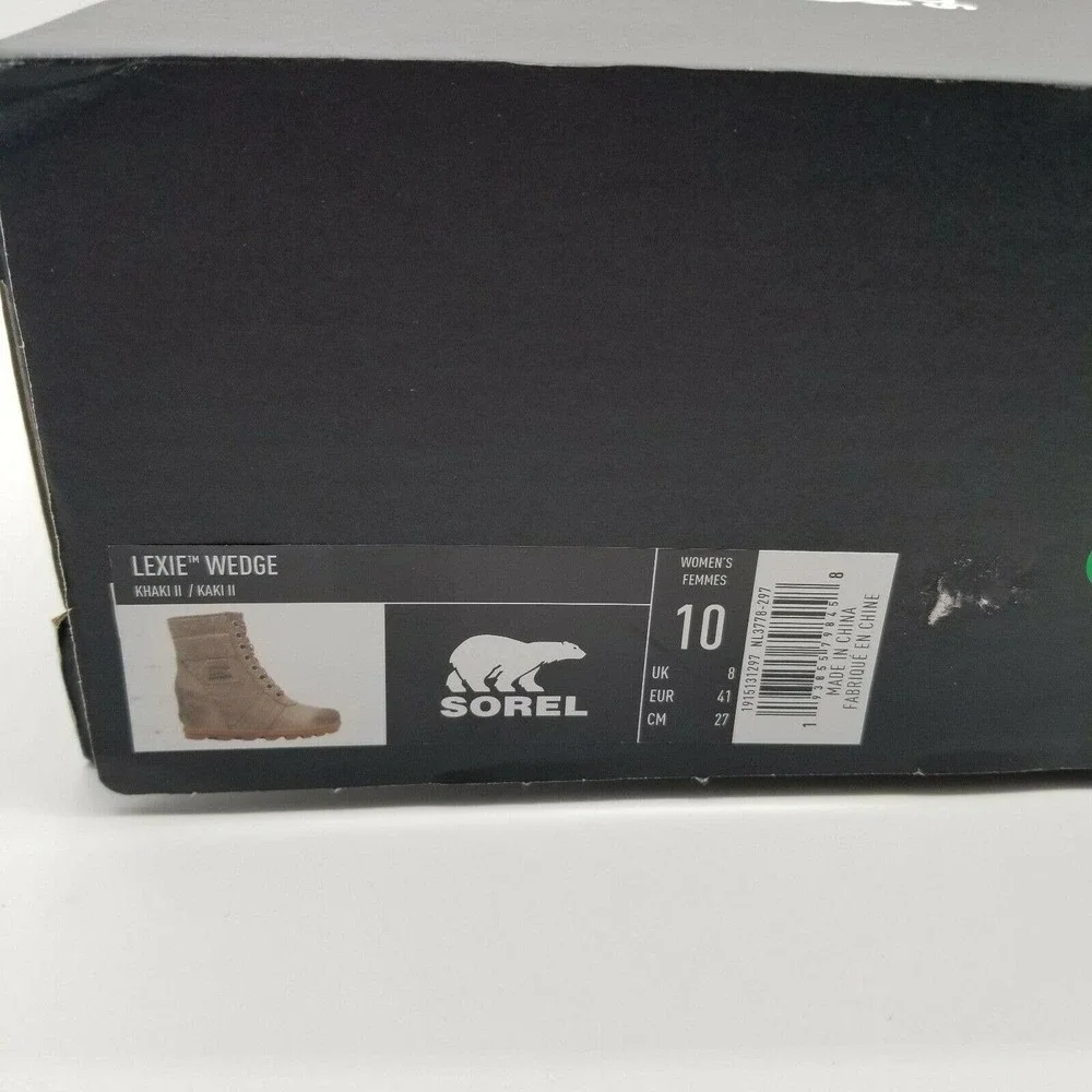 Sorel Women's Lexie Wedge Khaki II Winter Ankle Boots NL3778-297 Size 10 - Picture 10 of 11